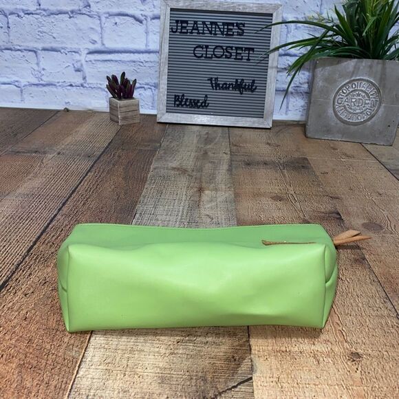 Jon Hart Grande Travel Cosmetic Bag “heather” good preowned lime green - Picture 7 of 12